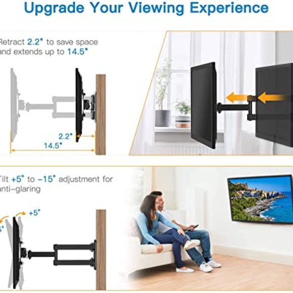 LED LCD Flat Curved Screen TVs & Monitors, Max VESA 200x200mm up to 44lbs by Pip - Picture 7 of 10